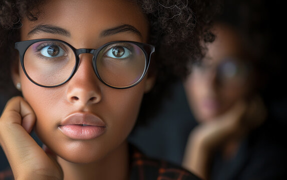 Close-Up of Person Wearing Glasses