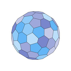 Geometric shapes hexagons that make a sphere - 728025881