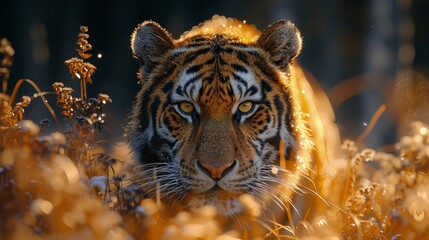 Sumatran tiger lurking. World Wildlife Day