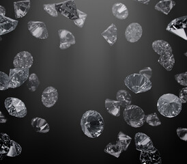 Abstract background of falling diamonds