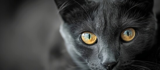 Cat Staring with Selective Color Focus