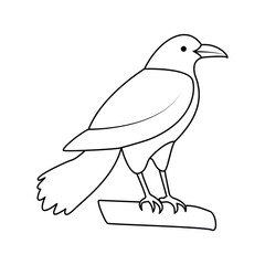 Crow single continuous one line out line vector art  drawing  and tattoo design

