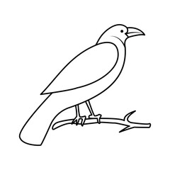 Crow single continuous one line out line vector art  drawing  and tattoo design
