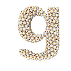 Obraz premium Symbol made from gold soccer balls. letter g