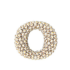 Obraz premium Symbol made from gold soccer balls. letter o