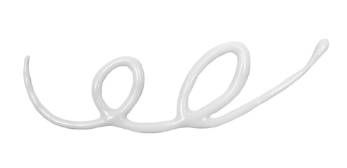 Obraz premium White cosmetic cream in shape spiral isolated on white, top view 