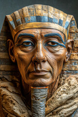 Fototapeta na wymiar Pharaoh of Egypt Mask in Ancient Times Generative AI Illustration