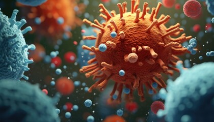 Fototapeta na wymiar Close-up of a Corona Virus