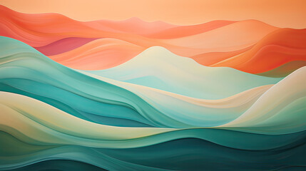 A softly changing abstract landscape, with forms that transition smoothly, a serene and visually interesting background Ai Generative