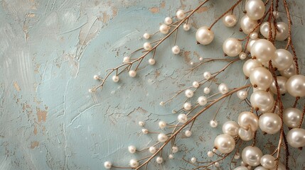 Vintage grange effect wall with pearl decoration wallpaper background