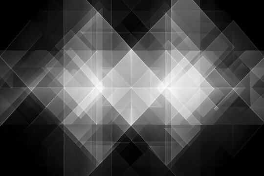 Abstract geometric design featuring simple 2D shapes, with a minimalist style, set against a stark black background
