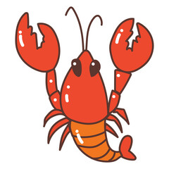 lobster doodle cartoon