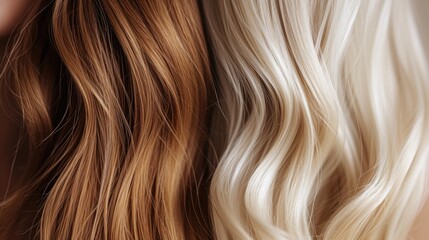 Fototapeta premium Blonde Hair Transformation: Before and After Styling