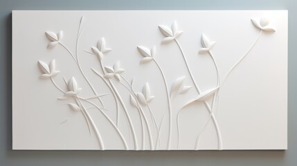 simple decorative pattern on the wall, white voluminous floral ornament