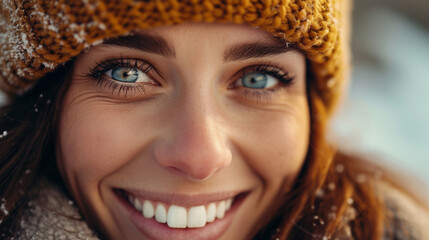 A close-up shot of a genuine, joyful smile, radiating warmth and happiness