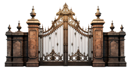Gate on white or transparent background