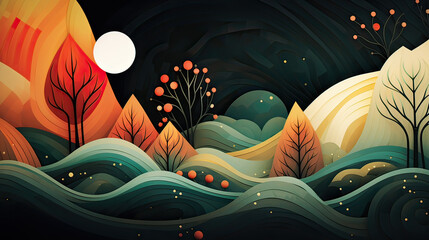 Abstract background with softly changing forms inspired by nature, a calming and visually interesting composition Ai Generative