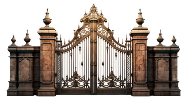Gate on white or transparent background