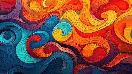 Abstract swirls and curls inspired by the joy of pet playfulness, forming a dynamic and visually interesting background Ai Generative