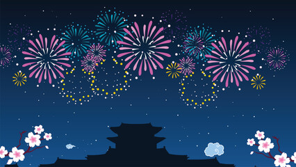 fireworks in the night sky