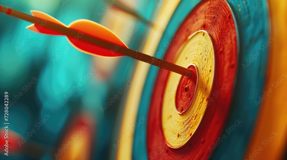 Poster close-up of an archery target with arrows
