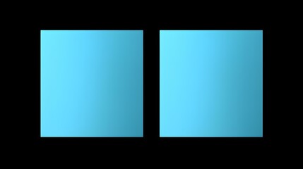 Two Blue square Paper Notes on a black Background. Brainstorming Template with Copy Space