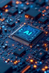 Fototapeta premium A microcosm of intricate connections and potential, the circuit board holds the promise of endless technological advancement and the power to bring ideas to life