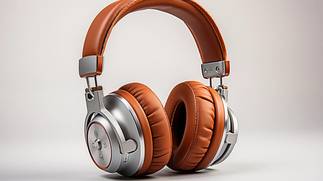 High-quality headphones on a white background. Headphone product photo