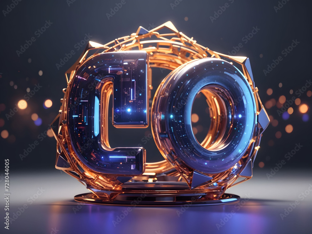 Aufkleber 5g technology forms lines, triangles and particle-style designs—illustration vector design.