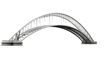 Arch bridge on white or transparent background
