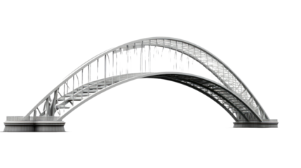 Arch bridge on white or transparent background