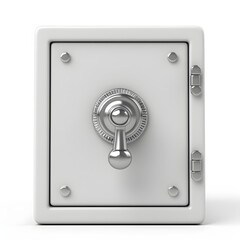 Safe or lockbox with a coin slot isolated on white background, hyperrealism, png
