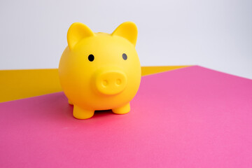 Piggy bank concept for savings, accounting, bank and business account. Small piggy bank for money...