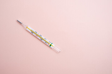 Medical thermometer close-up. Traditional thermometer for measuring body temperature, Medicine and...