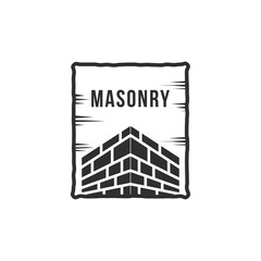 Masonry logo design vintage retro style