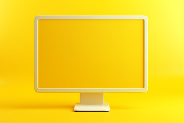 Abstrakter gelber Bildschirm auf gelb und goldenen Grund, Plastischer Minimalismus, Minimalistische...