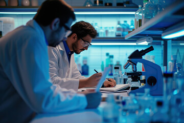 research and development team working in laboratory