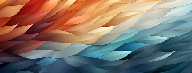 Wavy background wall paper banner with colorful curved stripes  - obrazy, fototapety, plakaty