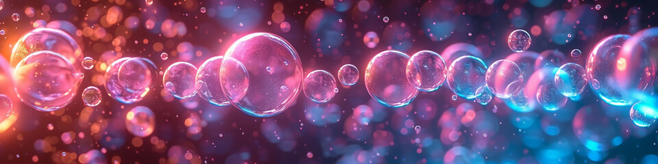 abstract neon bubbles pattern, color purple
