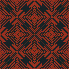 Creative  geometric pattern in red blue, vector seamless, can be used for printing onto fabric, interior, design, textile