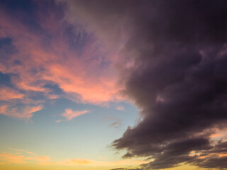 Dramatic sunset sky background overlay. Ideal for sky replacement	