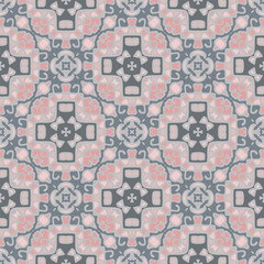 Creative trendy color  geometric seamless pattern in white gray pink, vector seamless, can be used for printing onto fabric, interior, design, textile