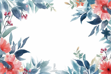 floral flowers watercolor background frame
