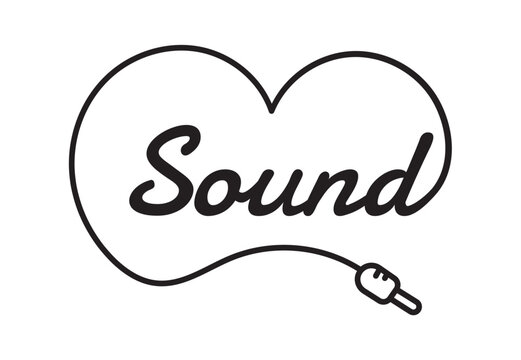 sound logo. sound word and cable