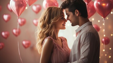 Love is in the air   valentine s day romance with copy space for text, postcard mood