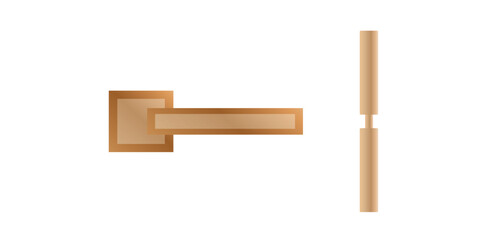 Door Handle And Hinge Icons, Modern Door Accessories Vector Illustration.