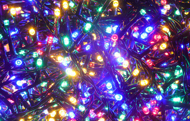 background of illuminated LED lights for decorations during the holidays ideal as a fun background...