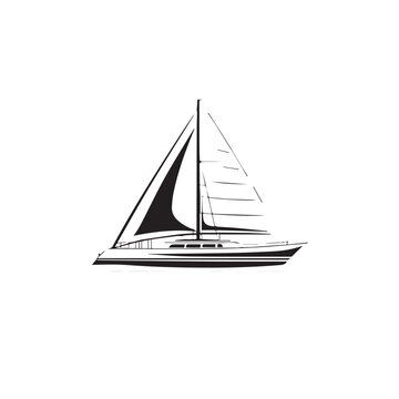 recommend clip art: Catamaran in cartoon, doodle style. Image for t shirt. Isolated 2d vector illustration in logo, icon, sketch style, Eps 10. AI Generative