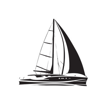 recommend clip art: Catamaran in cartoon, doodle style. Image for t shirt. Isolated 2d vector illustration in logo, icon, sketch style, Eps 10. AI Generative