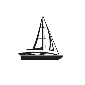 recommend clip art: Catamaran in cartoon, doodle style. Image for t shirt. Isolated 2d vector illustration in logo, icon, sketch style, Eps 10. AI Generative